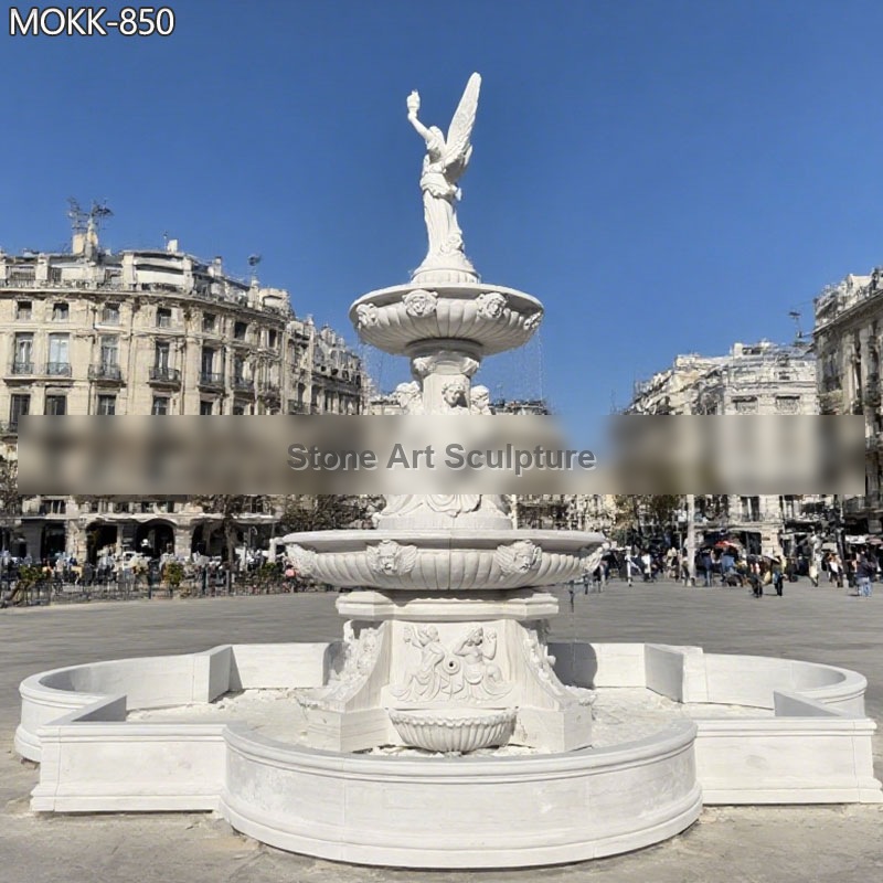 Large Marble Angel Fountain Factory Price MOKK-850 detail image