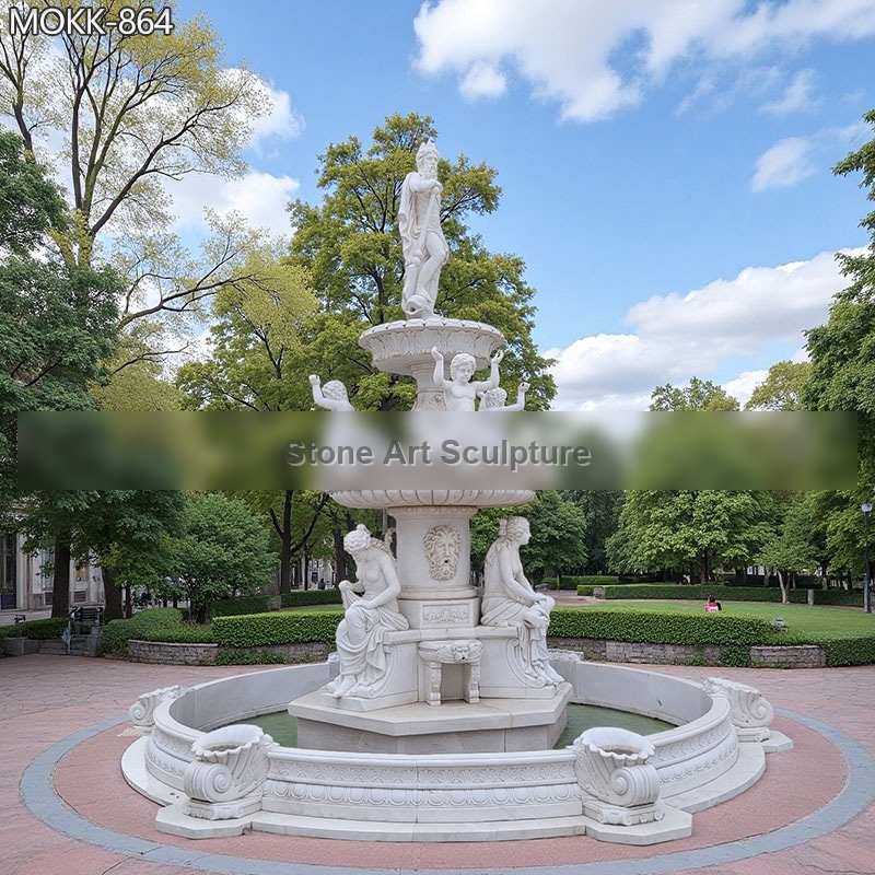 Marble Poseidon Water Fountain for Manor Decor MOKK-864