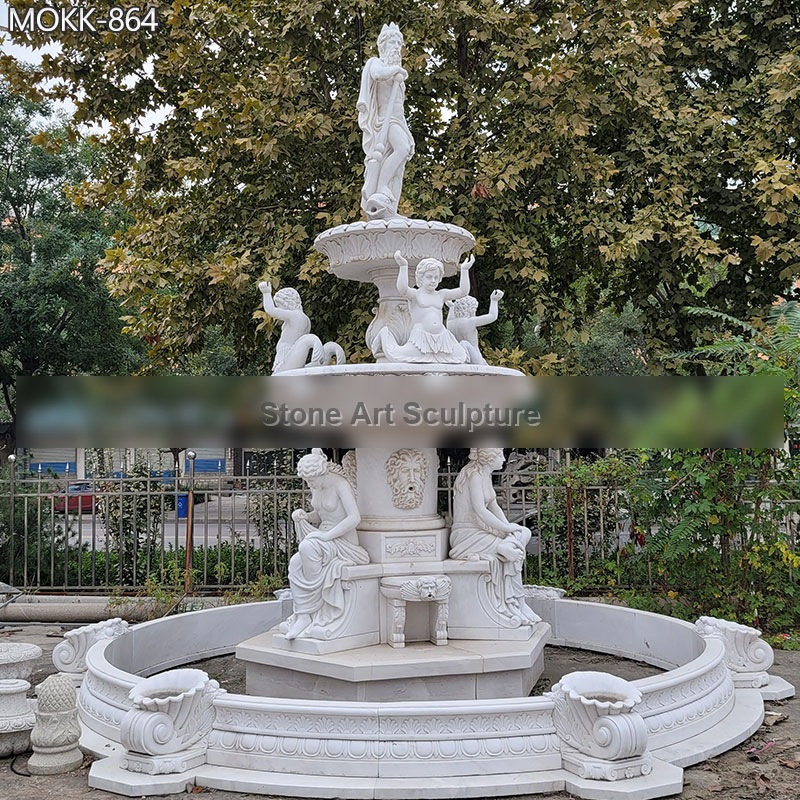 Marble Poseidon Water Fountain for Manor Decor MOKK-864 detail image
