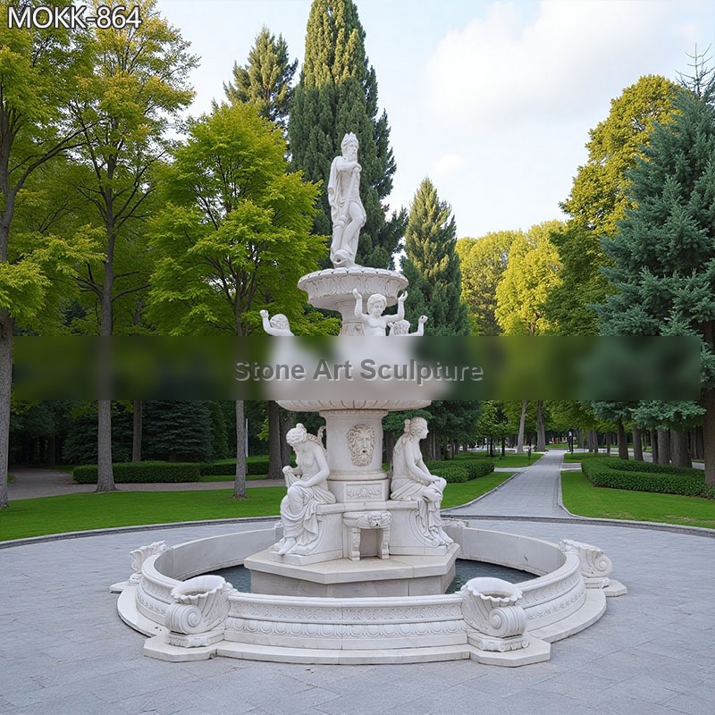 Marble Poseidon Water Fountain for Manor Decor MOKK-864 detail image