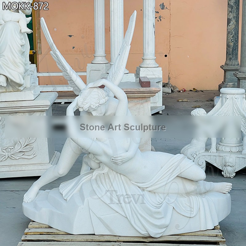 Life Size Cupid and Psyche Marble Angel Statue for Sale MOKK-872 detail image