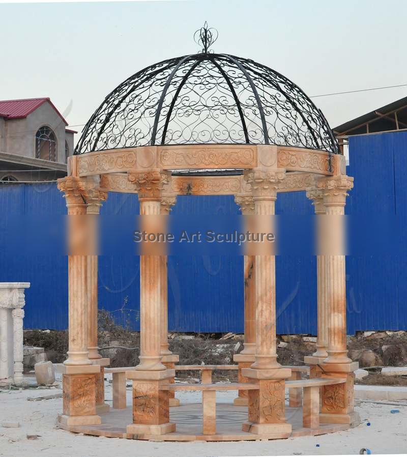 Natural Luxurious Marble Gazebo Home Decor for Sale MOKK-875 detail image