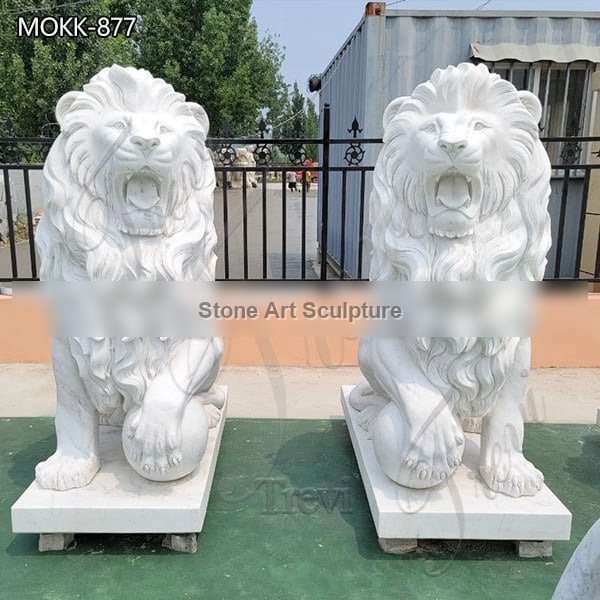 Large Marble Lion Statues Group for Sale China Factory MOKK-877