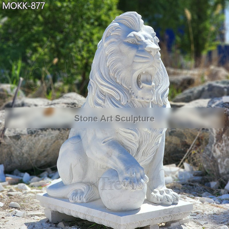 Large Marble Lion Statues Group for Sale China Factory MOKK-877 detail image
