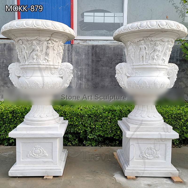 Large Marble Antique Planters Outdoor Garden Decor for Sale MOKK-879