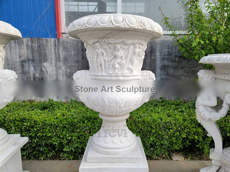 Large Marble Antique Planters Outdoor Garden Decor for Sale MOKK-879 detail image