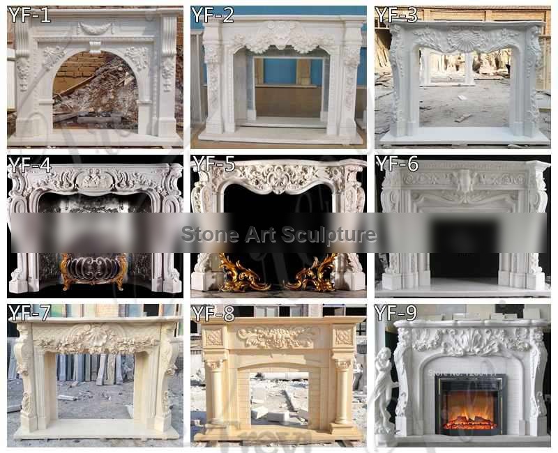 Antique French Marble Fireplace Overmantel Factory Supplier MOKK-905 detail image