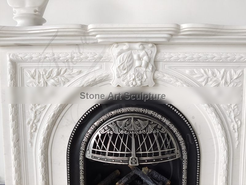 White Marble Fireplace Mantel Home Classical Art Decor for Sale MOKK-906 detail image