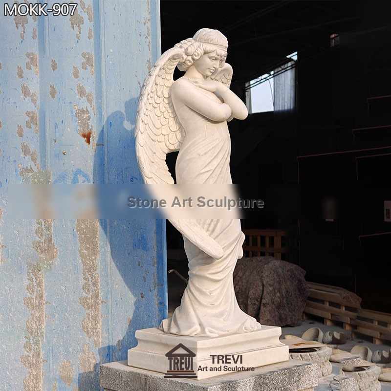 Marble Monteverde Angel Statue Garden Art Decor for Sale MOKK-907 detail image