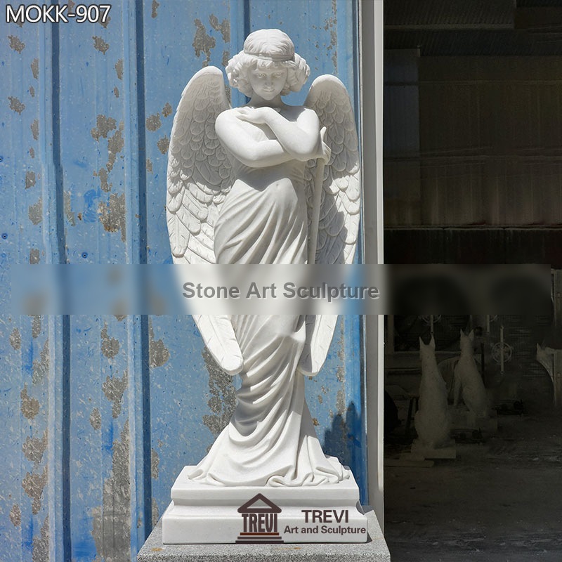 Marble Monteverde Angel Statue Garden Art Decor for Sale MOKK-907 detail image