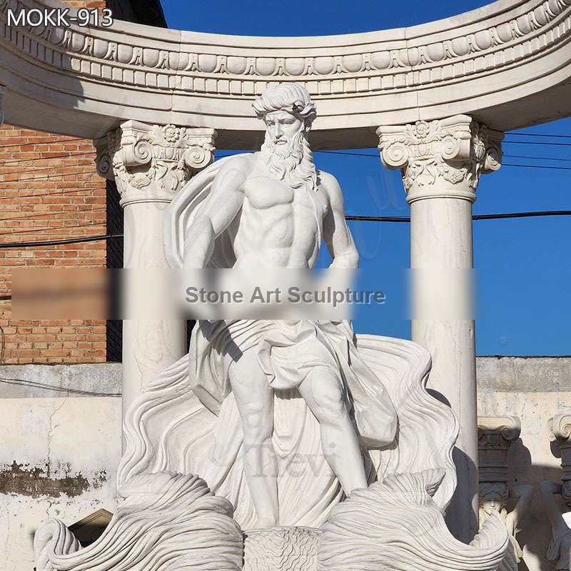 Marble Ancient Trevi Fountain Oceanus Statue Greek Poseidon Art for sale MOKK-913