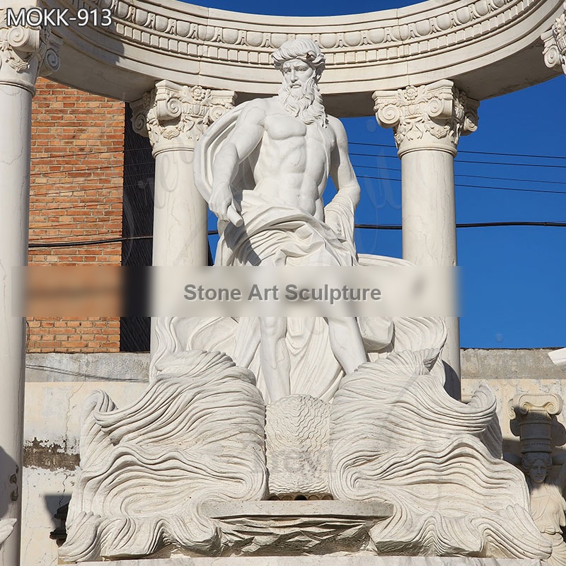 Marble Ancient Trevi Fountain Oceanus Statue Greek Poseidon Art for sale MOKK-913 detail image