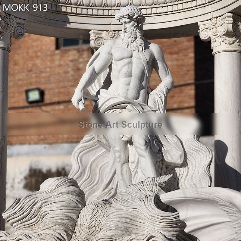 Marble Ancient Trevi Fountain Oceanus Statue Greek Poseidon Art for sale MOKK-913 detail image