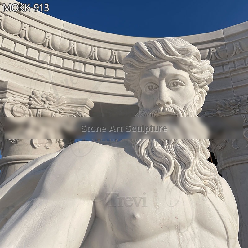 Marble Ancient Trevi Fountain Oceanus Statue Greek Poseidon Art for sale MOKK-913 detail image