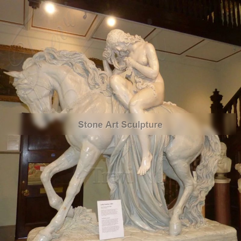 Classical Marble Lady Godiva Statue Garden Decor for Sale MOKK-939 detail image