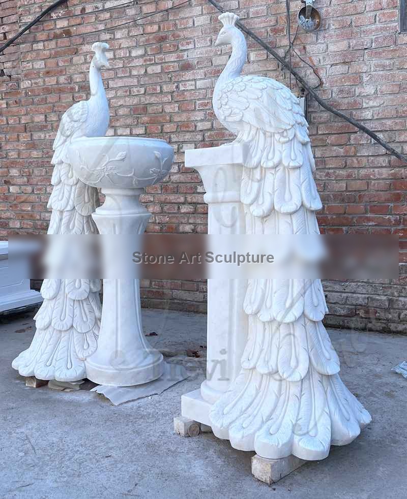 Large Outdoor Stone Flower Pots Peacock Decor for Sale MOKK-966 detail image