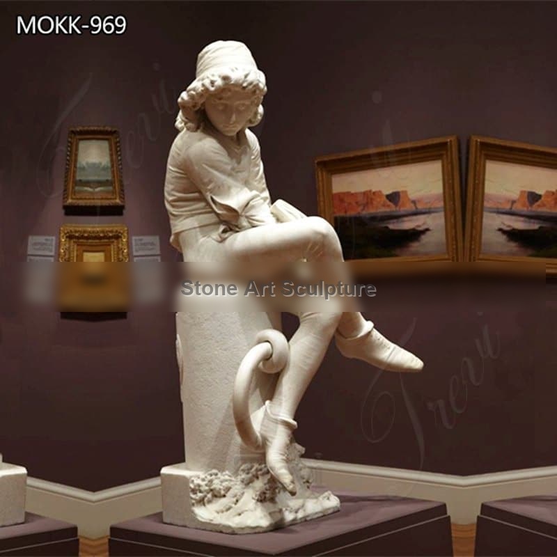 Marble Giulio Monteverde The Young Columbus Statue for Sale MOKK-969
