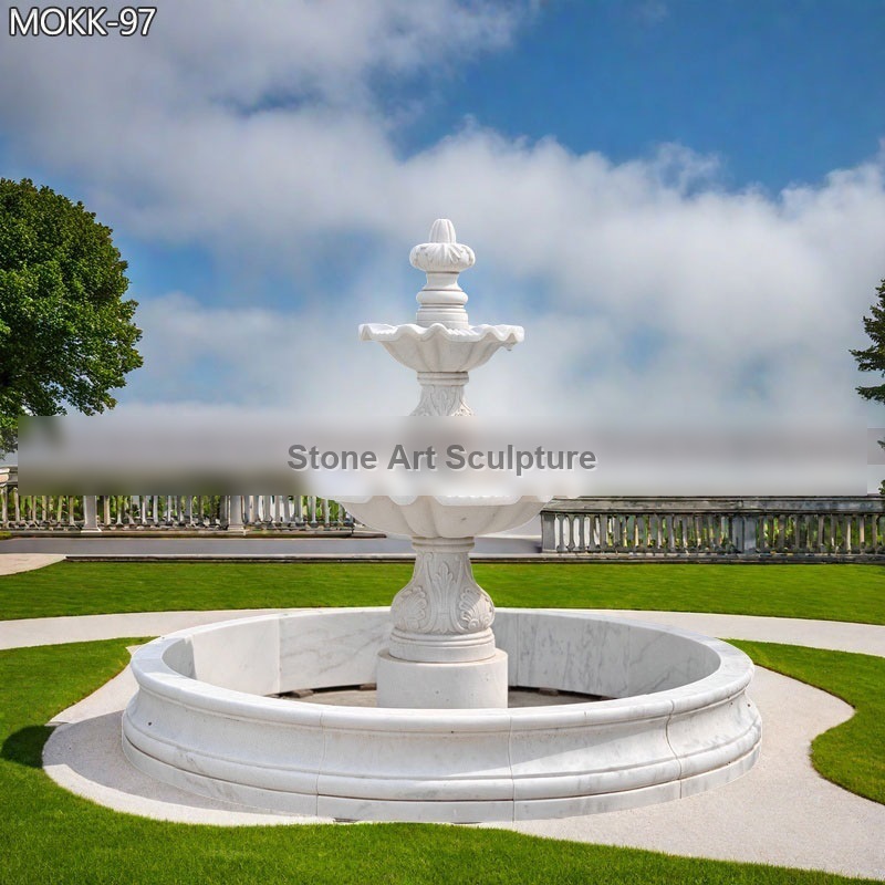Outdoor White Marble Pineapple Water Fountain 3 Tiers to Buy MOKK-97