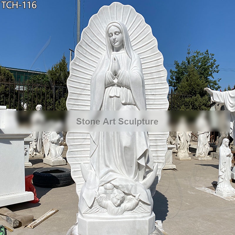 Our Lady of Guadalupe Outdoor Catholic Marble Statues for Sale TCH-116 detail image