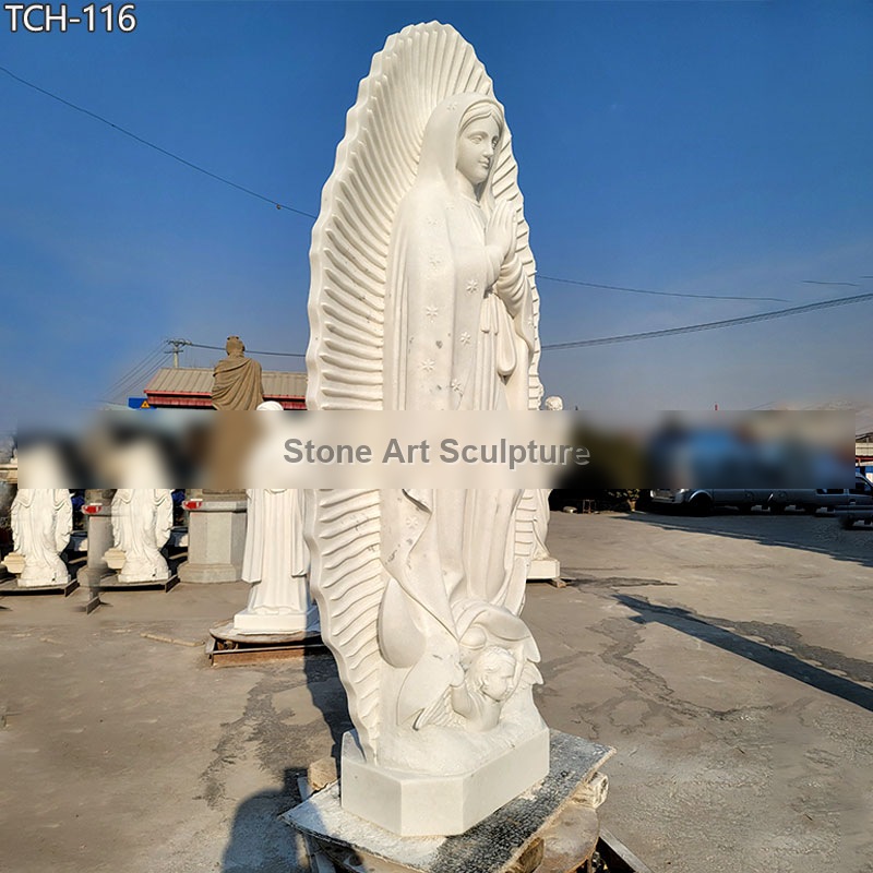 Our Lady of Guadalupe Outdoor Catholic Marble Statues for Sale TCH-116 detail image