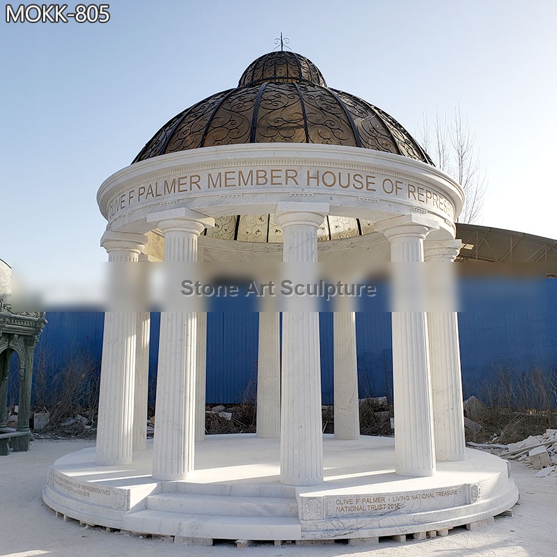 Outdoor Decoration Large Column Marble Gazebo for Sale MOKK-805 detail image