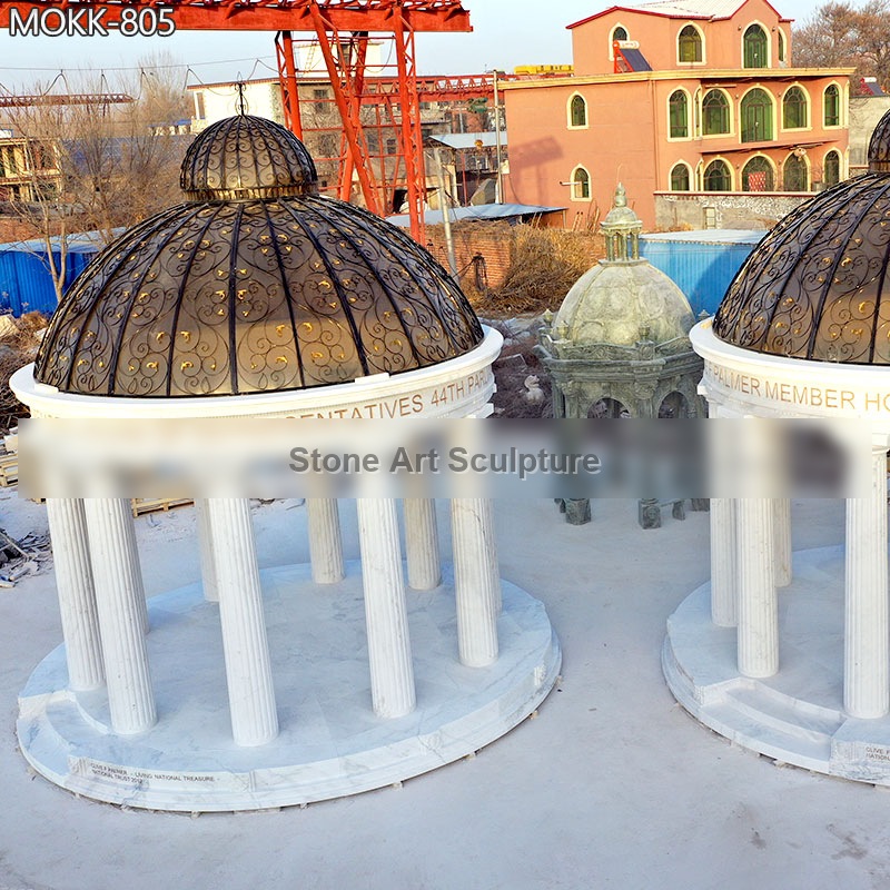 Outdoor Decoration Large Column Marble Gazebo for Sale MOKK-805 detail image
