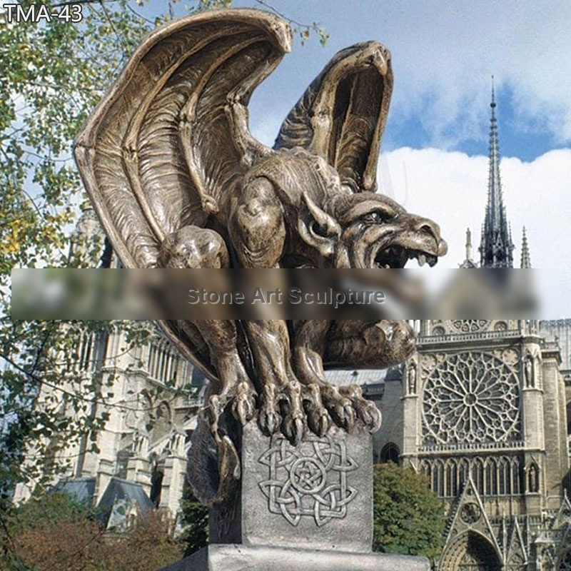 Outdoor Hand-Carved Stone Garden Gargoyles Statues for Sale TMA-43 detail image