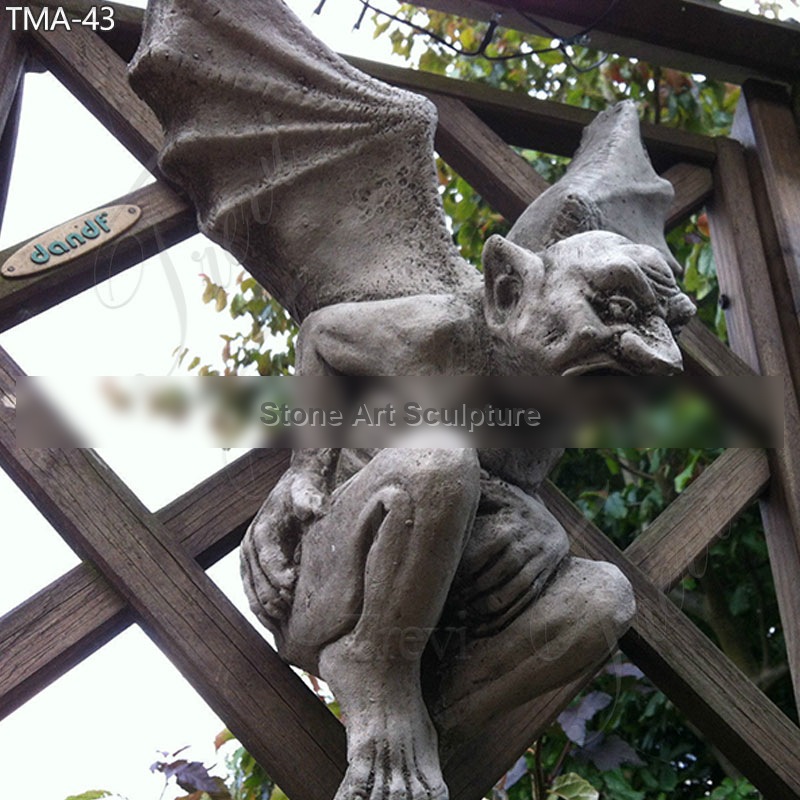Outdoor Hand-Carved Stone Garden Gargoyles Statues for Sale TMA-43 detail image