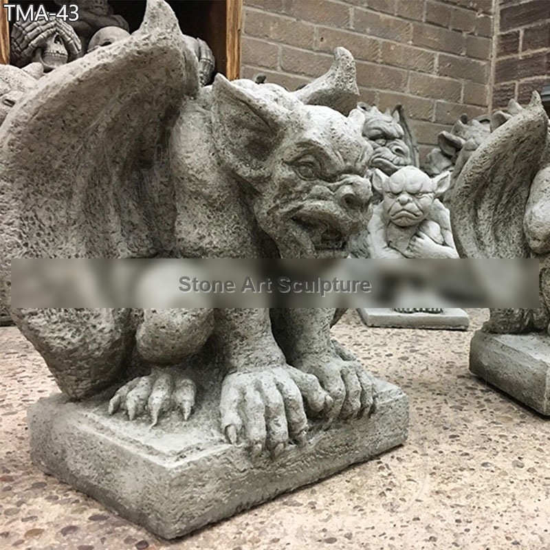 Outdoor Hand-Carved Stone Garden Gargoyles Statues for Sale TMA-43 detail image