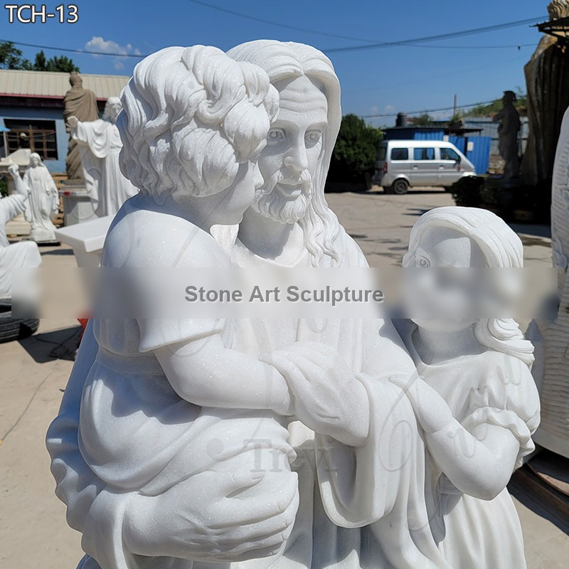 Outdoor Large Catholic Statues of Jesus Christ with Children TCH-13 detail image