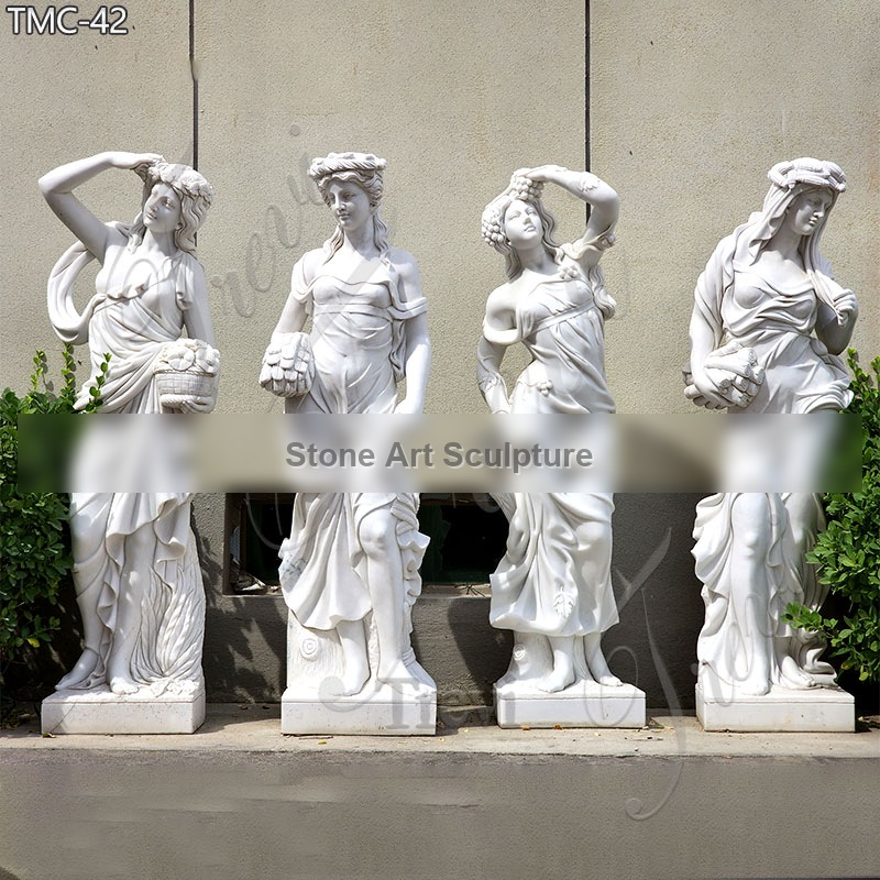 Outdoor Life Size White Marble Four Season Statue for Sale TMC-42