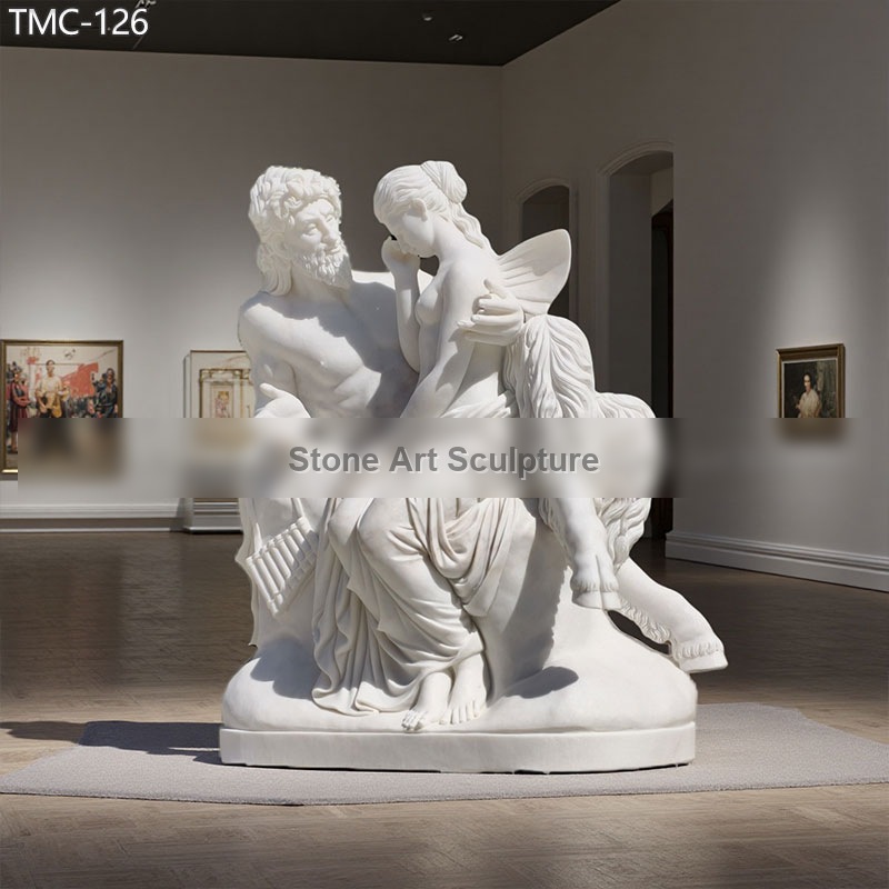 Pan Comforting Psyche Marble Statue Replica TMC-126