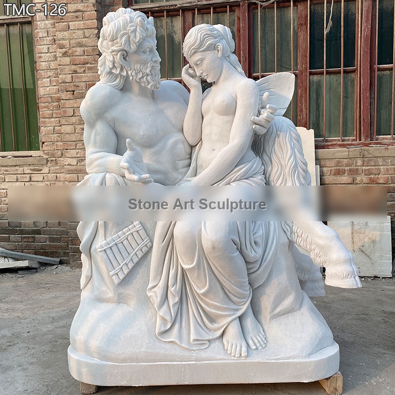 Pan Comforting Psyche Marble Statue Replica TMC-126 detail image