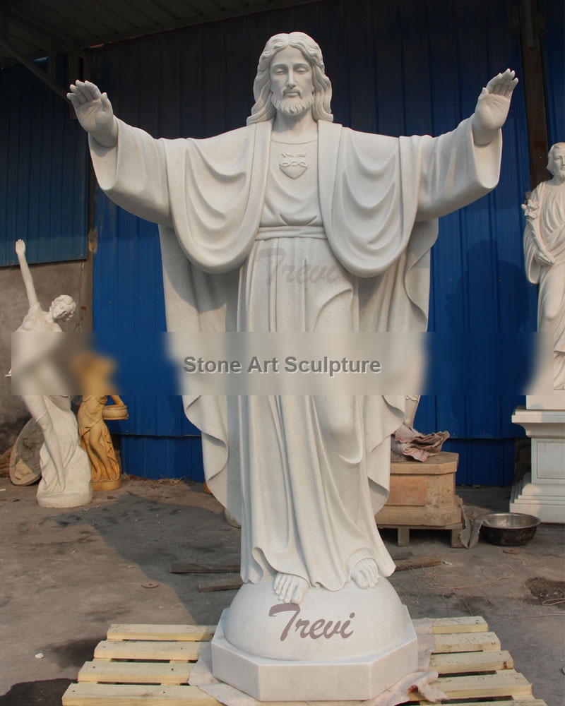 Scared heart of Jesus christ garden marble statues costs TCH-06 detail image