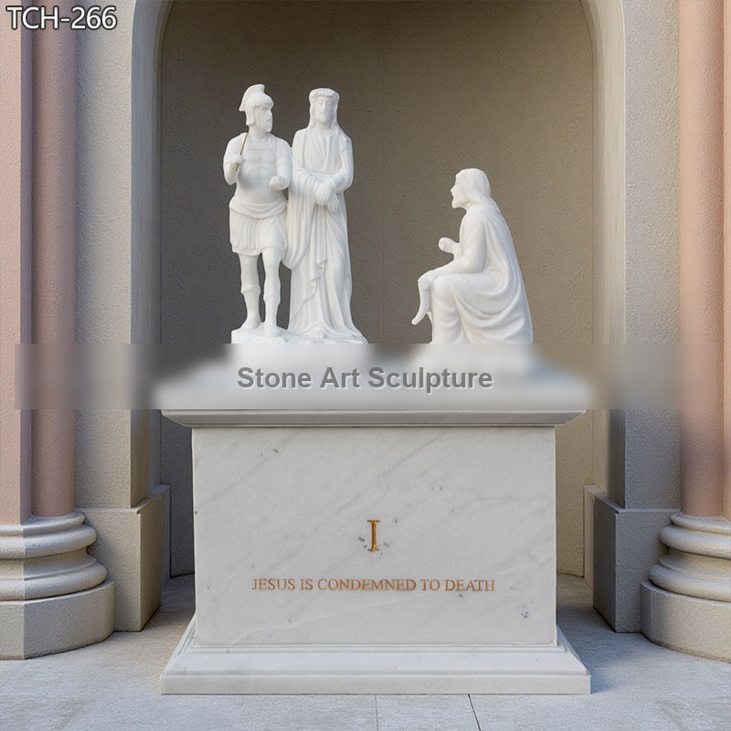 Station I | Jesus Is Condemned to Death Marble Statue