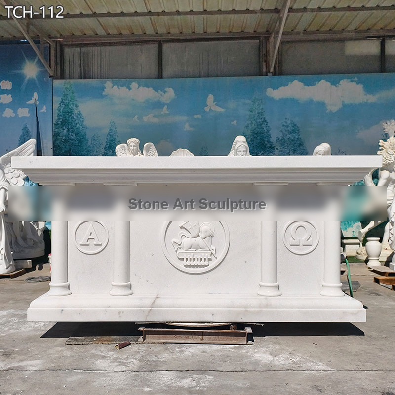 White Marble Modern Church Altar for Sale detail image