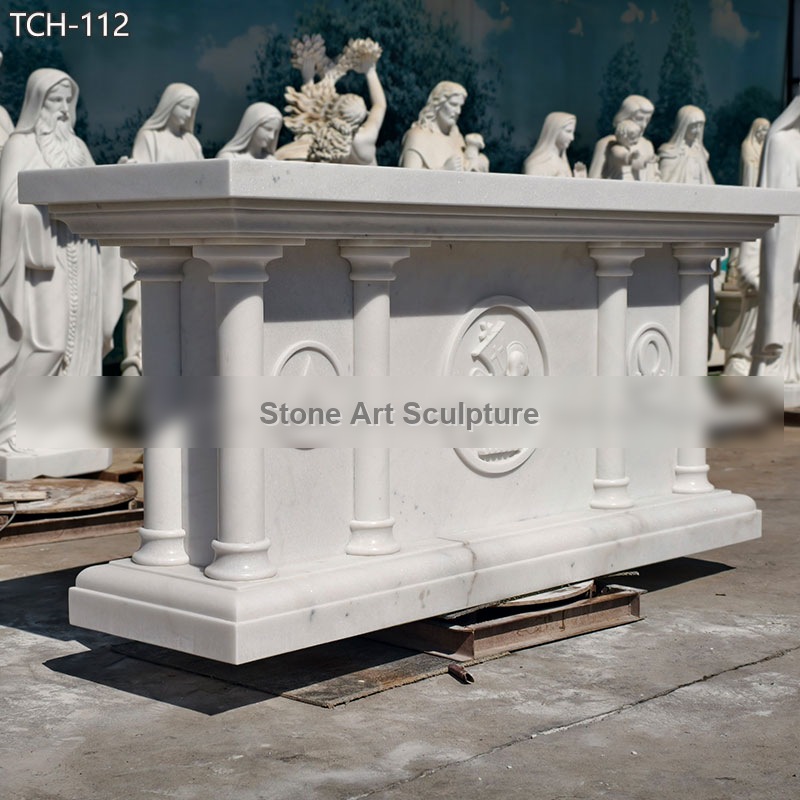 White Marble Modern Church Altar for Sale detail image