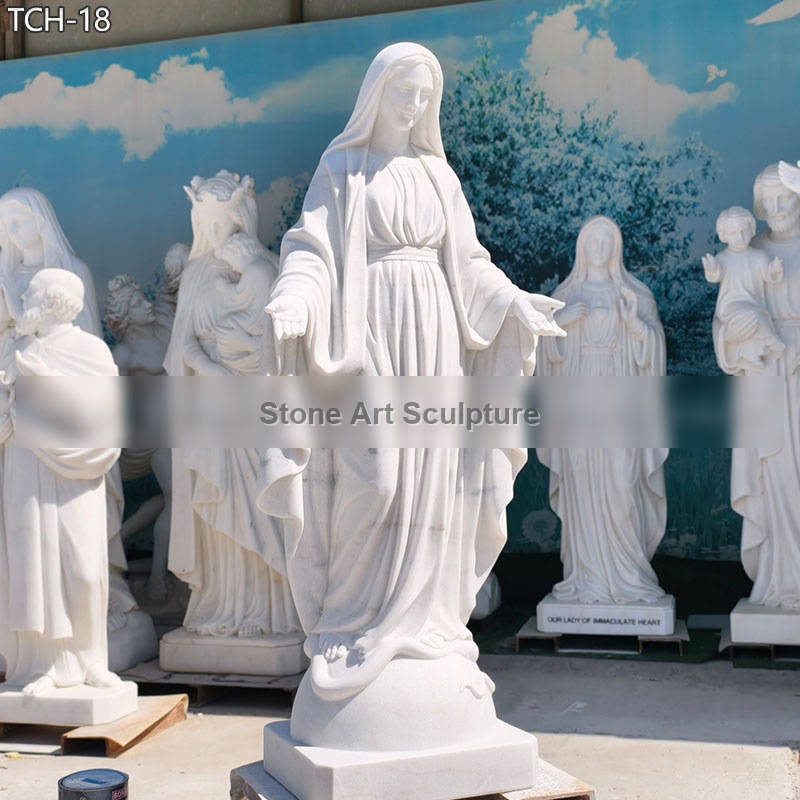 Marble Catholic Life Size Virgin Mary Statue Price TCH-18 detail image