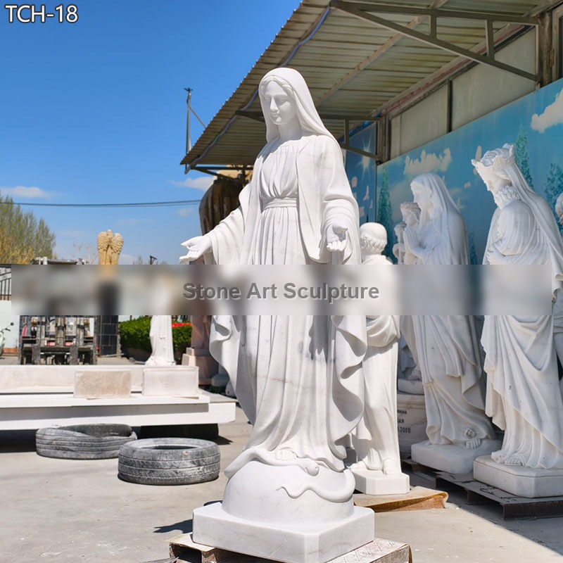 Marble Catholic Life Size Virgin Mary Statue Price TCH-18 detail image