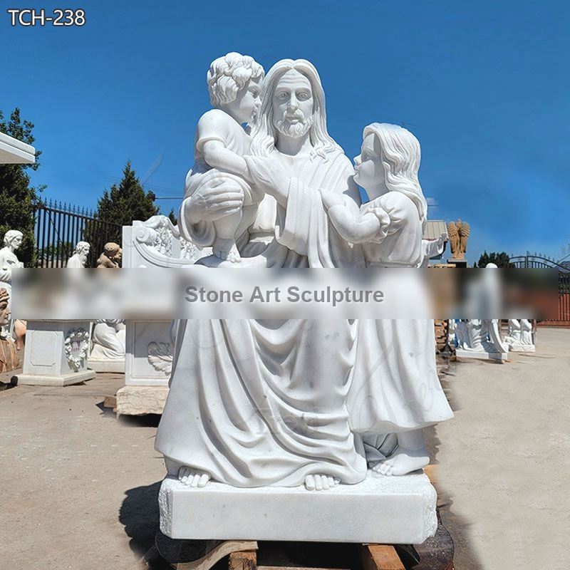 Outdoor Religious Garden Statues of Jesus Christ and Children TCH-238 detail image