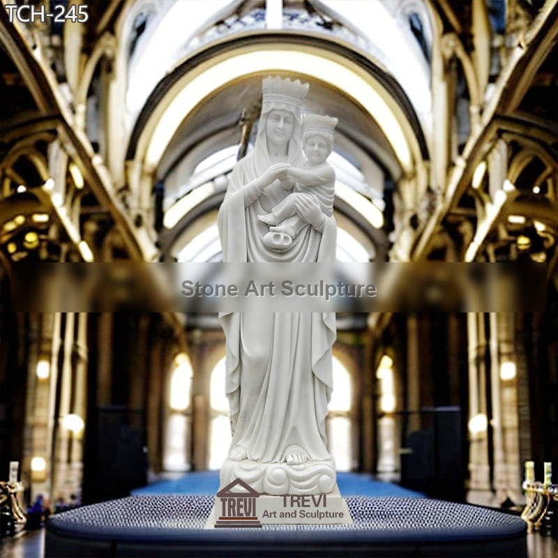 Life Size Marble Mother Mary Garden Statue Holding Jesus