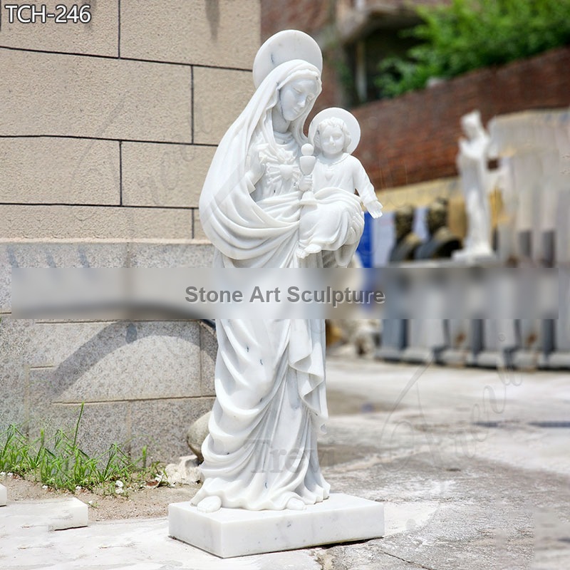 Holy Mary Monument Marble Statue Holding Jesus for Sale detail image