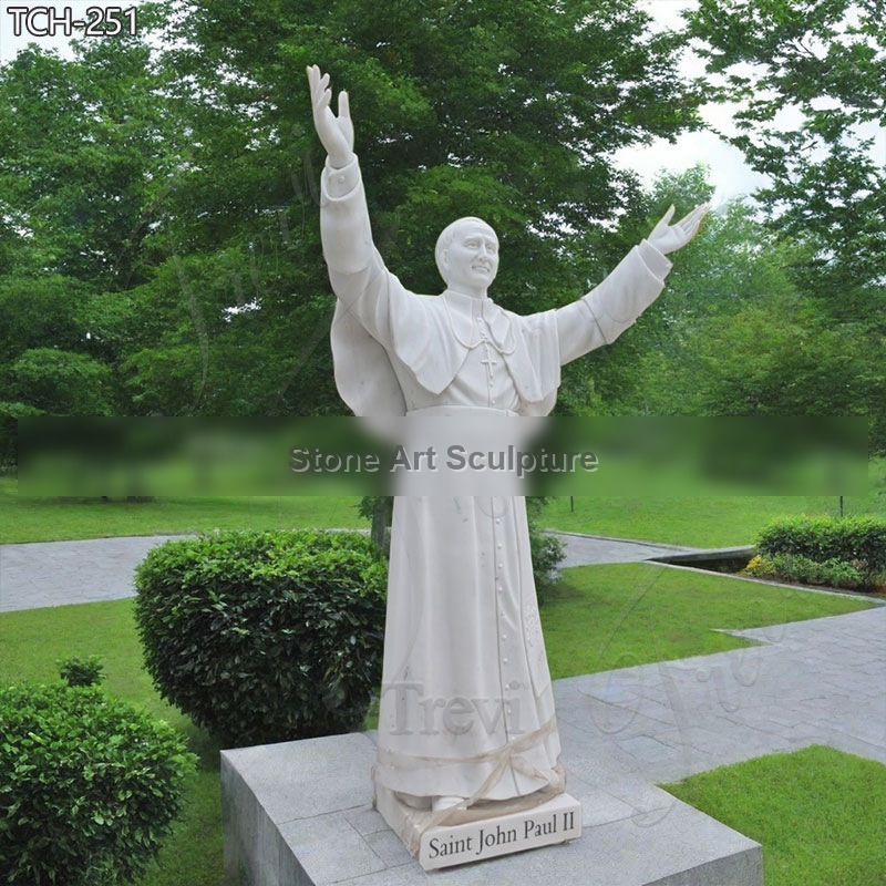 Life Size Marble Pop John Paul II Statue