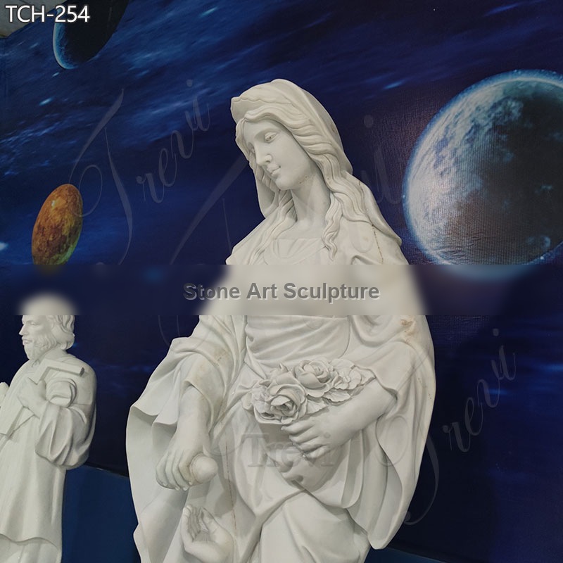 Marble St Elizabeth of Hungary Statue for Sale detail image