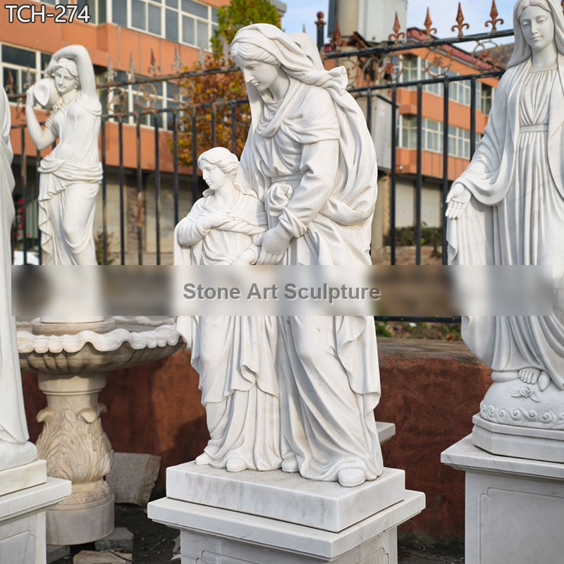 6 Feet Tall Marble St Anne and Mary Statue TCH-274 detail image