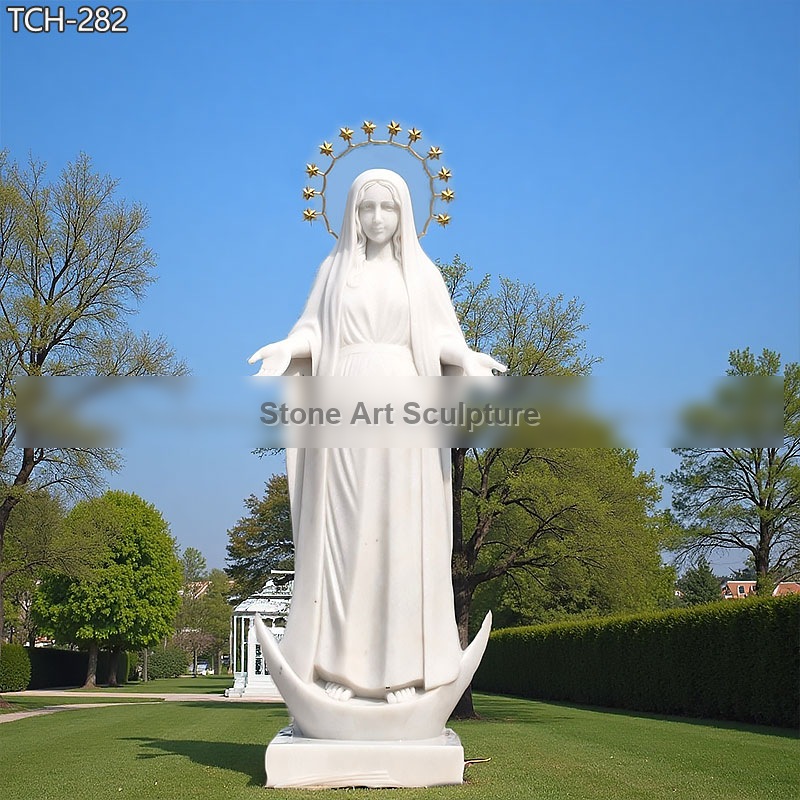 Life Size Marble Pregnant Mother Mary Statue