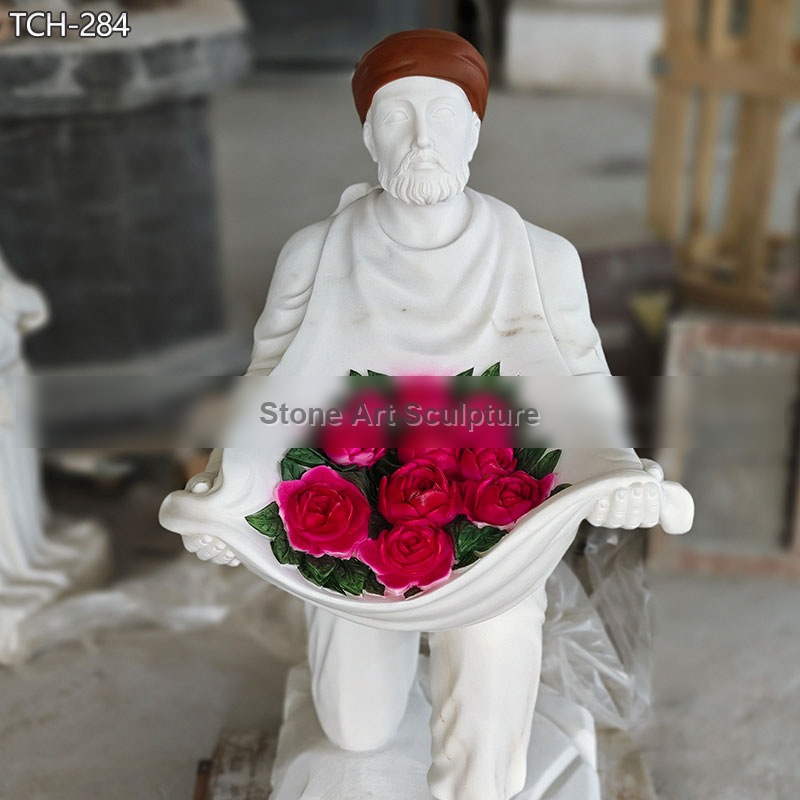Marble Saint Juan Diego Statue Religious Decor detail image