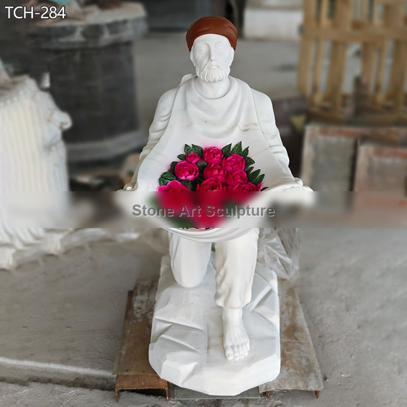 Marble Saint Juan Diego Statue Religious Decor detail image