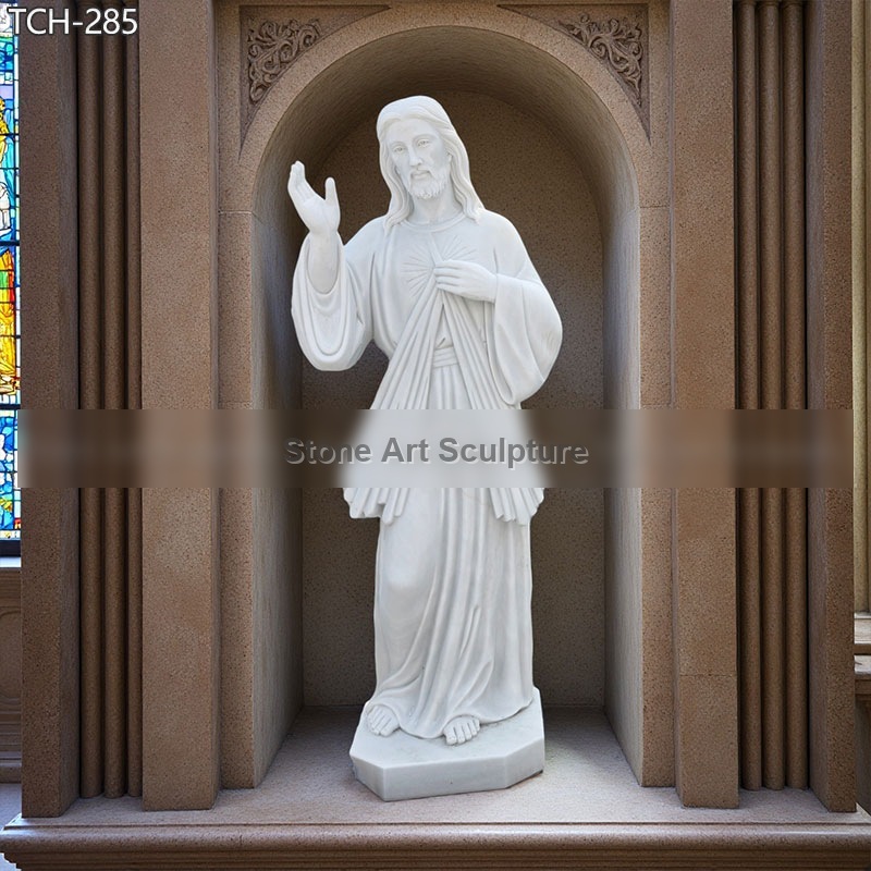 6 Feet White Divine Mercy Jesus Statue for Sale detail image