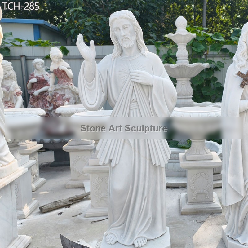 6 Feet White Divine Mercy Jesus Statue for Sale detail image